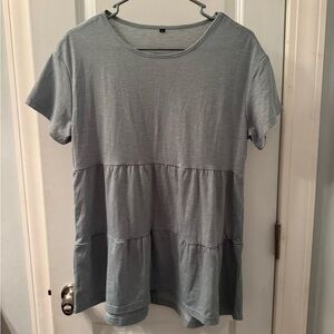Women's Light Gray Tiered Top